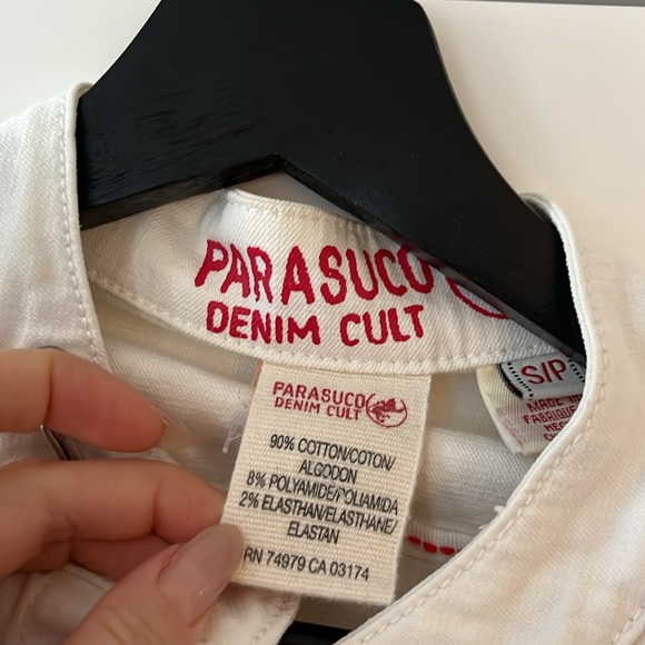 SOLD Vintage 2000s Parasuco white denim jacket size S - Picture 4 of 16